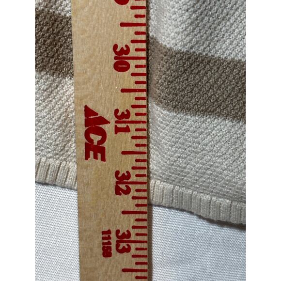 Lane Bryant Striped Beige Cream Burgundy Light Cardigan career Capsule Sz 18/20 - Picture 5 of 8